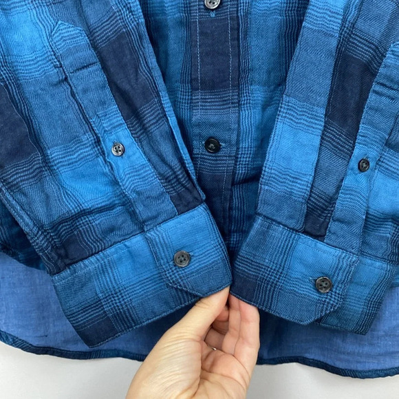 New Vince Blue Plaid Button Down 100% Cotton size XL - Picture 8 of 16